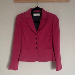 VINTAGE Tahari Arthur S. Levine Pink Raspberry Petite Women's Blazer Size 2P